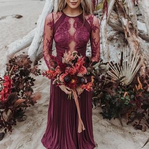 ASOS DESIGN maxi dress with lace sleeves
